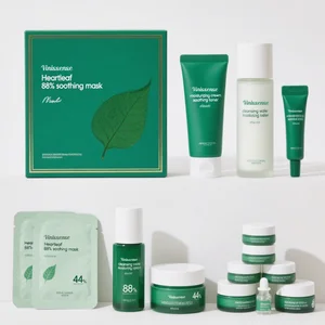 Factory Hot Cosmetics Skin Care Products Anti Aging Whitening Green Tea Collagen Face Serum Facial Essence Cream Skincare Set