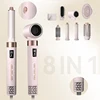 Pink Foldable 8-in-1 curling iron