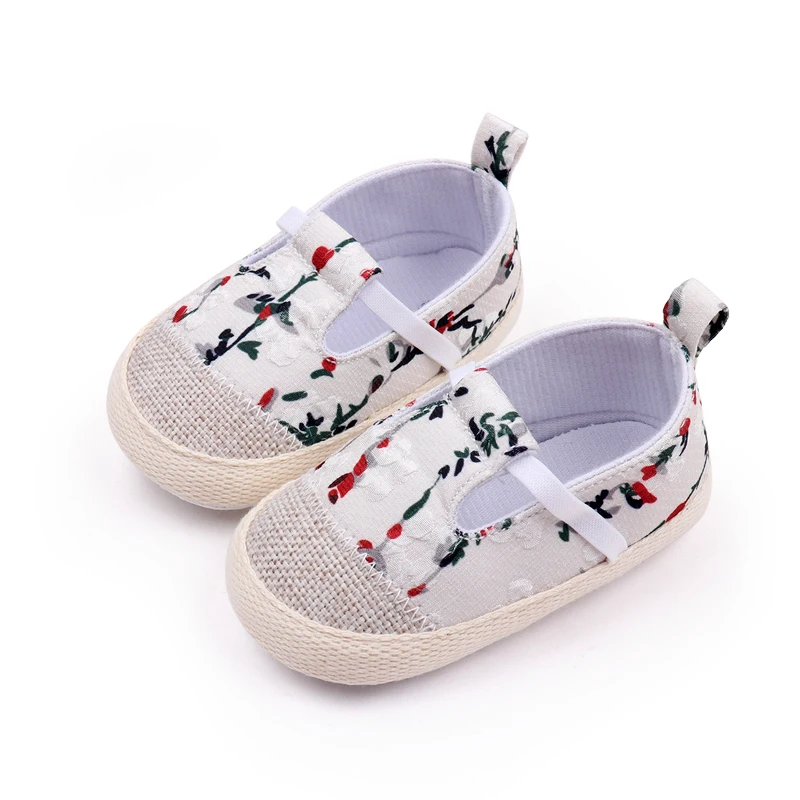 Baby Spring and Autumn New Fresh Small Floral Soft-soled Elastic Sleeve Walking Shoes details