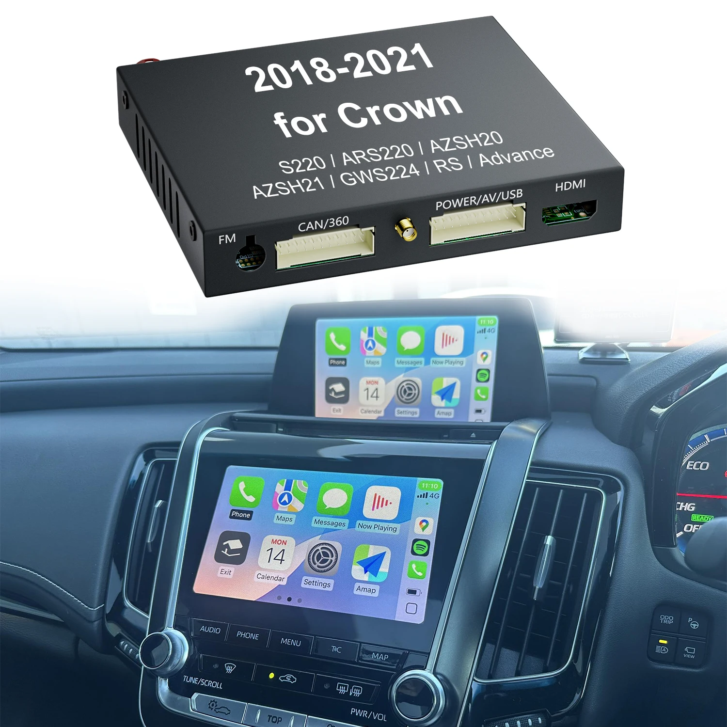 Toyota Crown S220 ARS220 AZSH20 AZSH21 GWS224 RS Wireless Apple CarPlay and  Android Auto Integration Kits for Toyota
