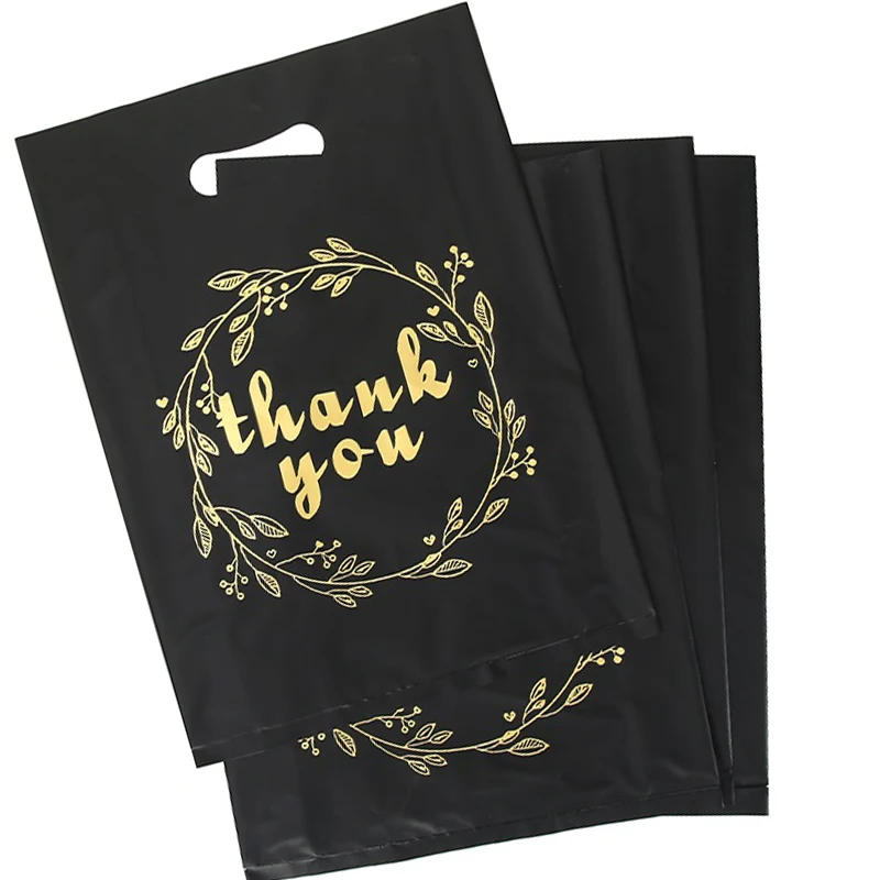Wholesale Plastic Thank You Print Merchandise Shopping Bags