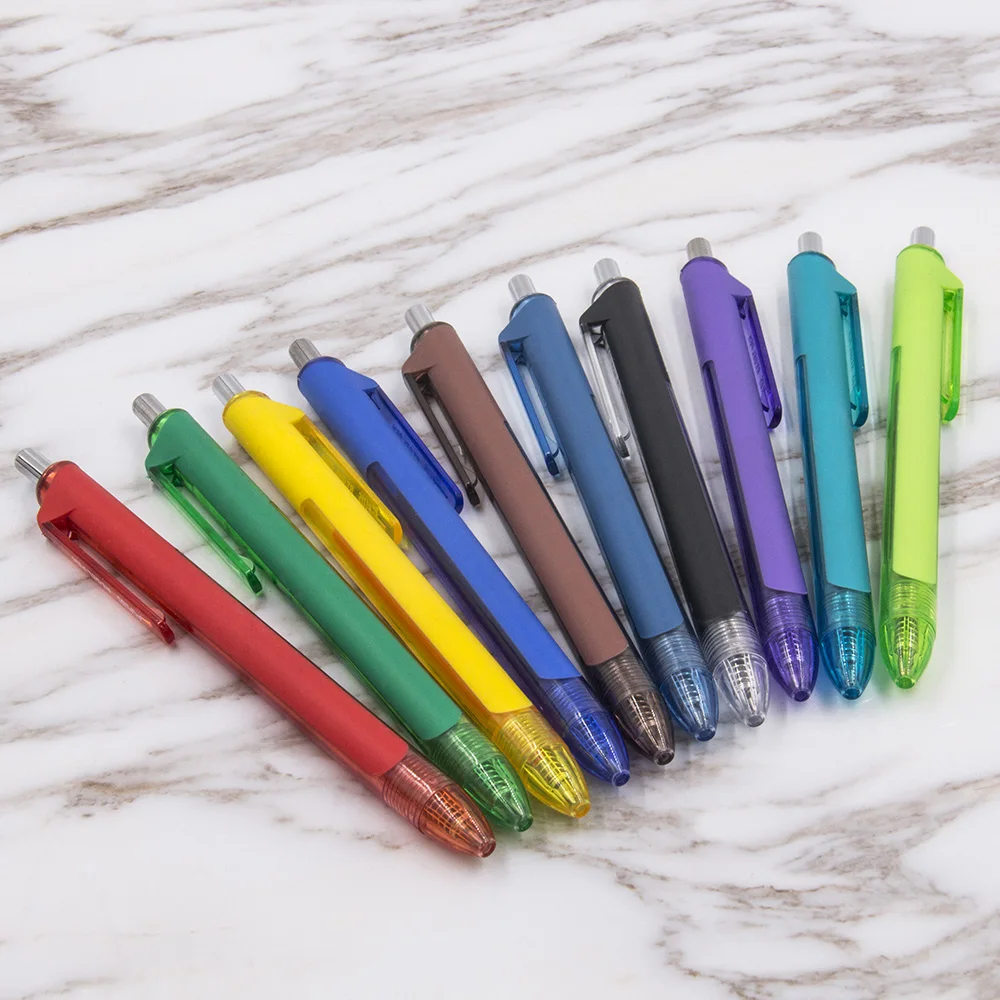 1pc Multi Color All In One Retractable Click Ball Point Pen Assorted Grip 