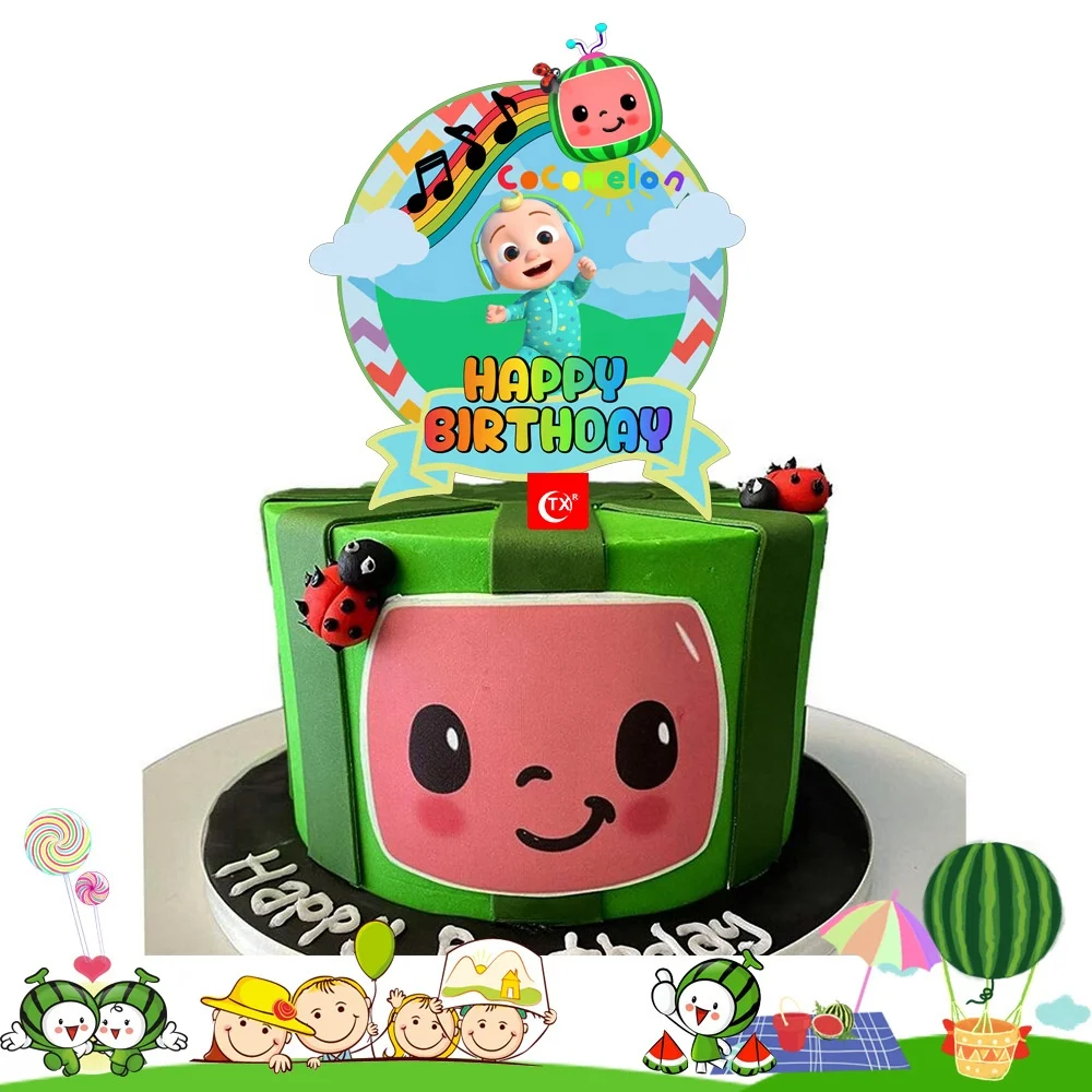 anguria tema baby boy girl festa di compleanno cupcake toppers fornitori di  decorazione del bambino del primo compleanno acrilico torta topper torta  decorazione fornitori