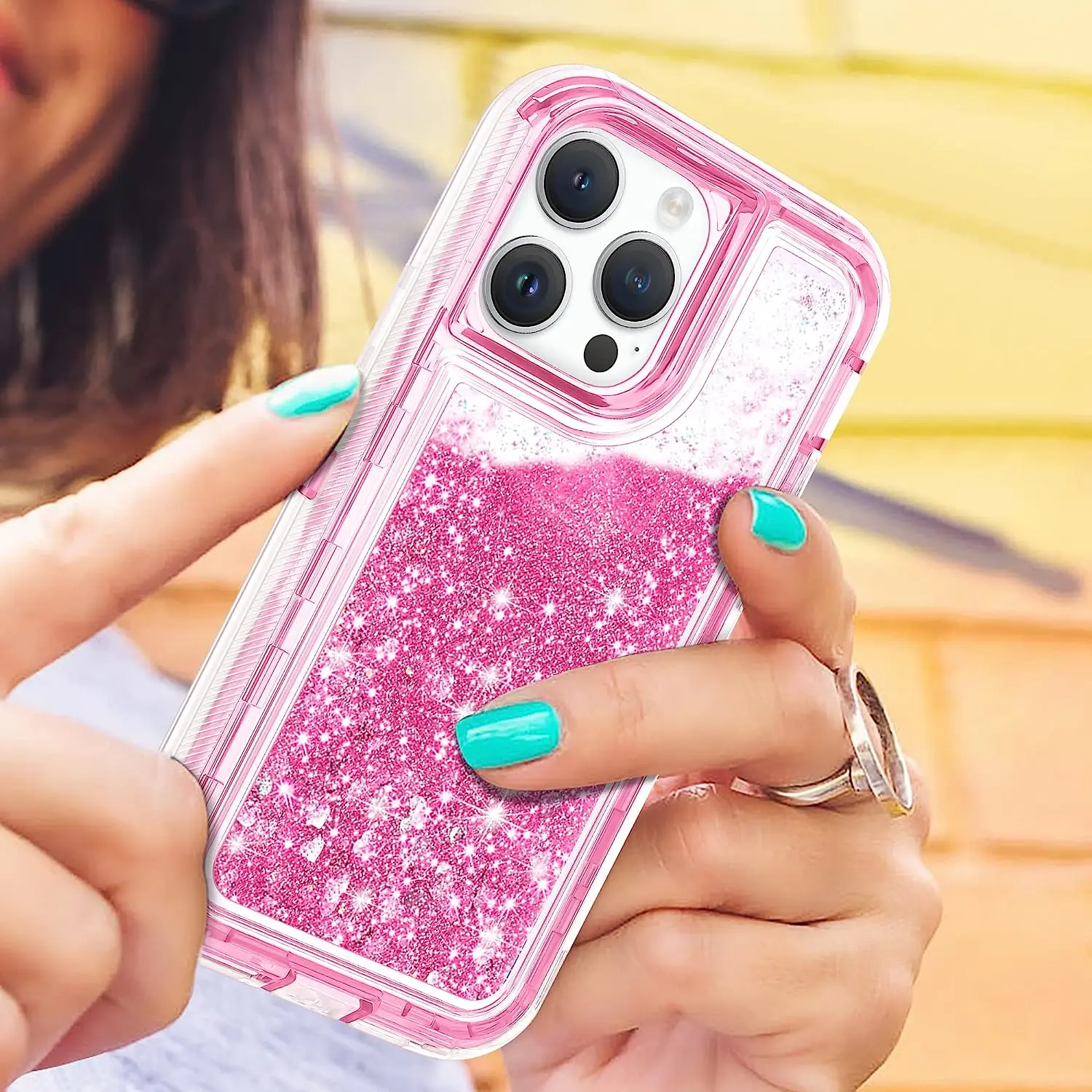 Pink Iphone 11 Case Water Glitter Water Glitter Mobile Phone Cases