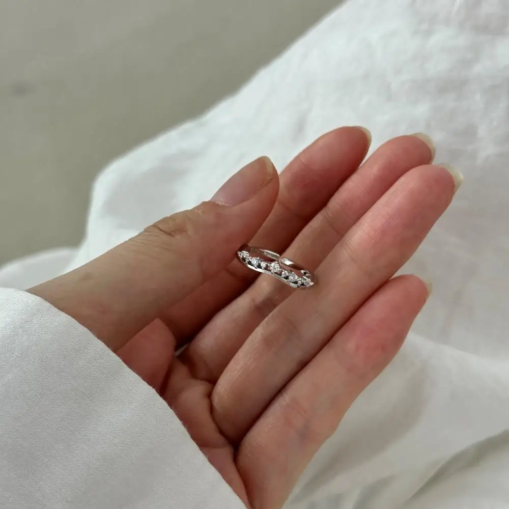 KAKODIY Crown Shape Open Adjustable Promise Ring Wedding 925 Sterling Silver Ring for Women detail 3