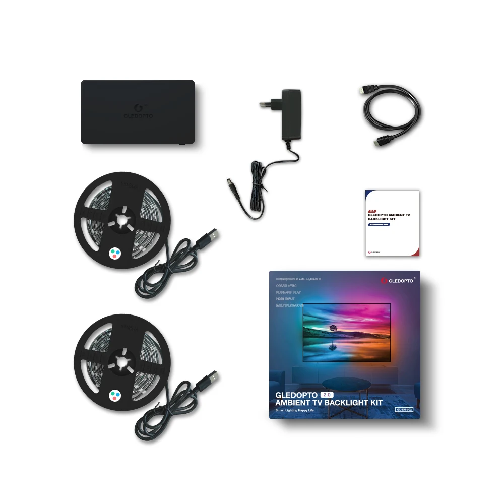 Home theater 4k 60hz luz de led hdmi, sincronização caixa de tv