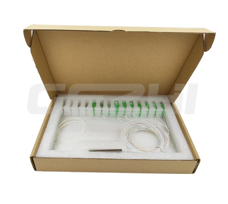 1x8 Fiber Optic PLC Splitter Blockness Stainless Steel Tube G657A1 SC/APC Connector In GEPON, FTTH