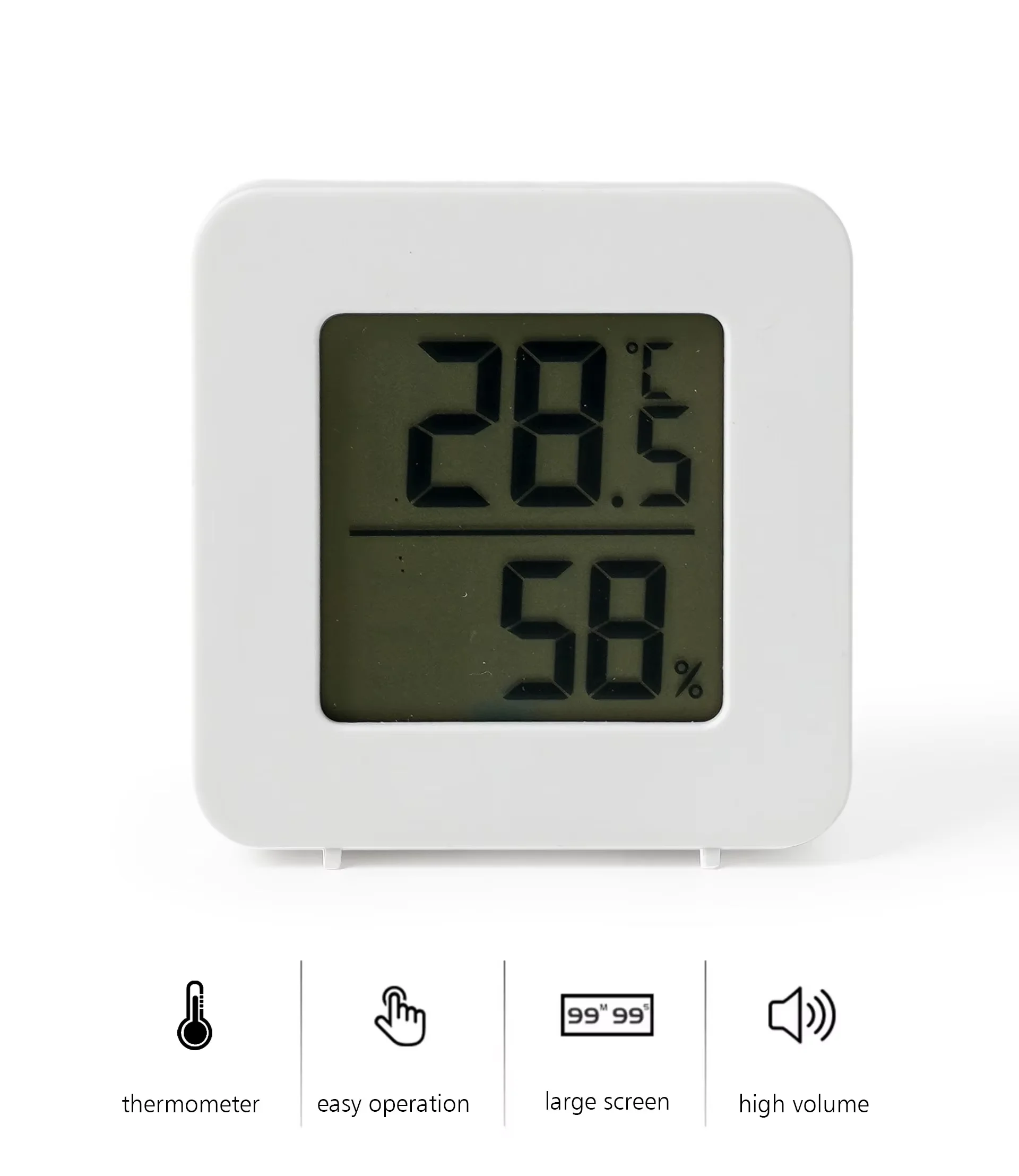 Hot Sale Mini Electronic Thermometer Hygrometer Quadrate Thermometer Temperature,humidity Indoor Thermometer With Strong Post