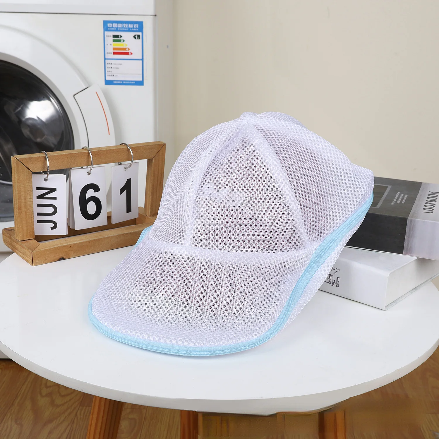 Hat Wash Protector Baseball Cap Cleaner Machine Detachable Mesh Hat Washing Bag