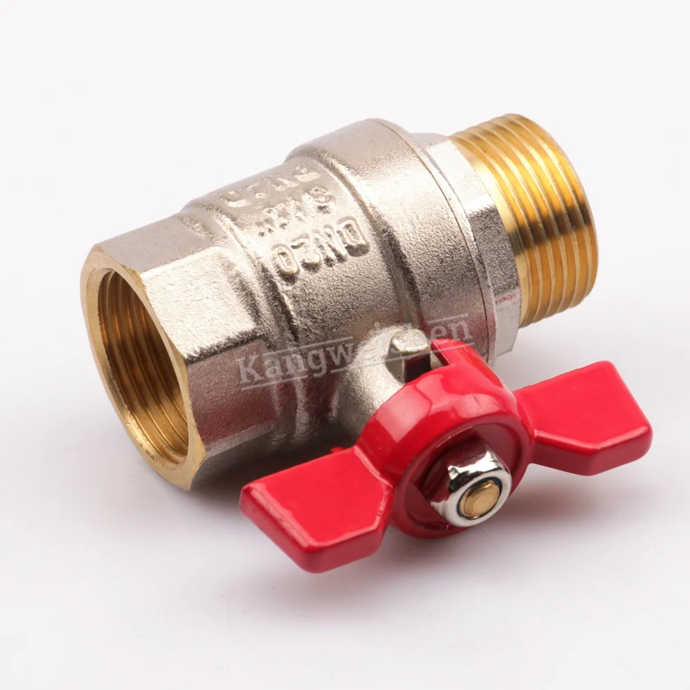 Harbin Russian PN40 red disc handle F/M thread brass ball valve