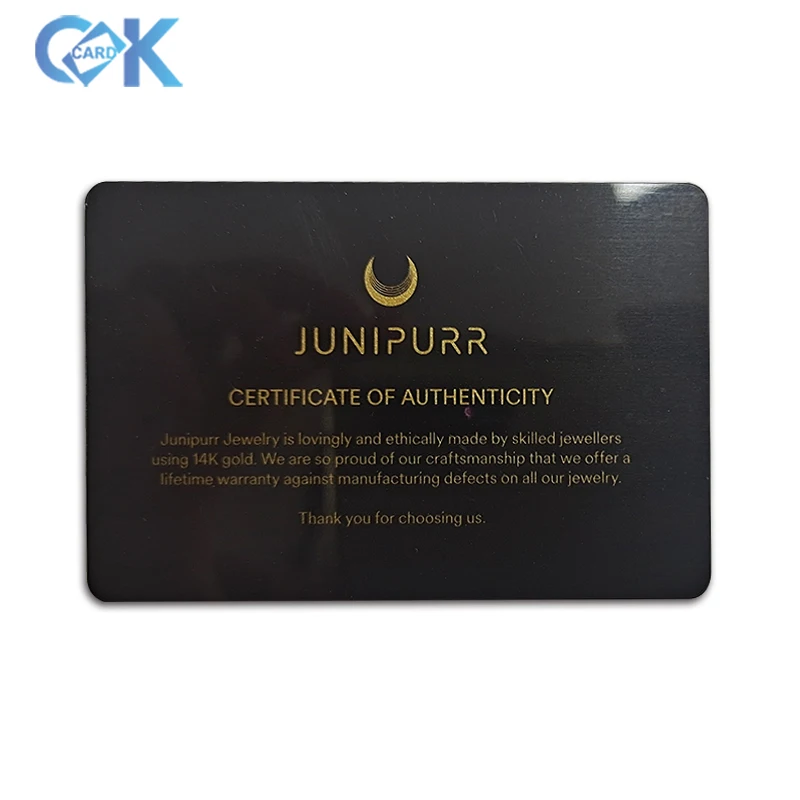 Source CMYK printing certificate of authenticity card for jewelry on  m.