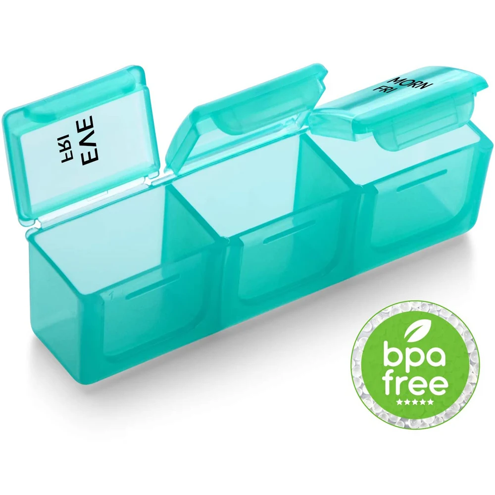 Best Selling 7 Day Logo Cheap Price Promotion Customized Logo 21 Cases Weekly Plastic Pill Box
