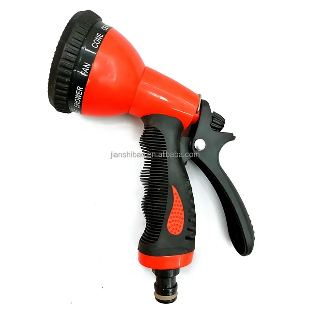 10 Functions Plastic ABS Hose Nozzle Spray Nozzle With Soft Grip Garden High Pressure Water Gun