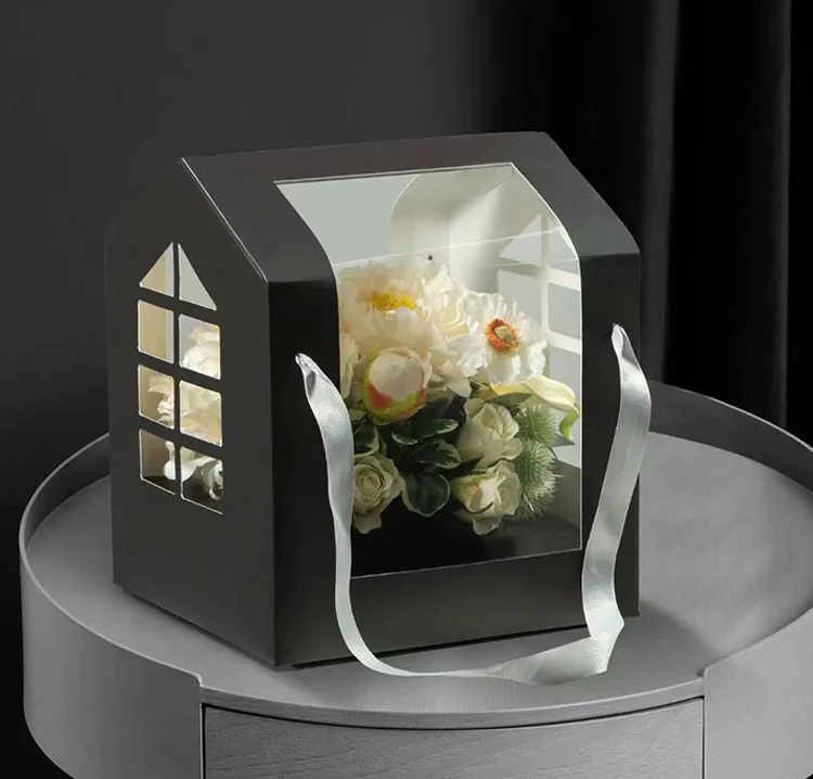 Custom Mom Flower Box Eco-Friendly Cardboard Packaging with UV Matt Lamination for Roses and Flowers Recycled Materials