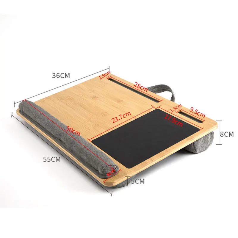 
 Доступный образец, оптовая продажа, Портативный Бамбуковый подставка для ноутбука, деревянный поднос, кровать, диван, стол с мягкой подушкой  