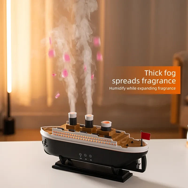 250Ml Remote Control Ultrasonic Air Humidifiers 7colorful Night Light  Smoke Ring Spray Humidifier Aromatherapy Diffuser Machine