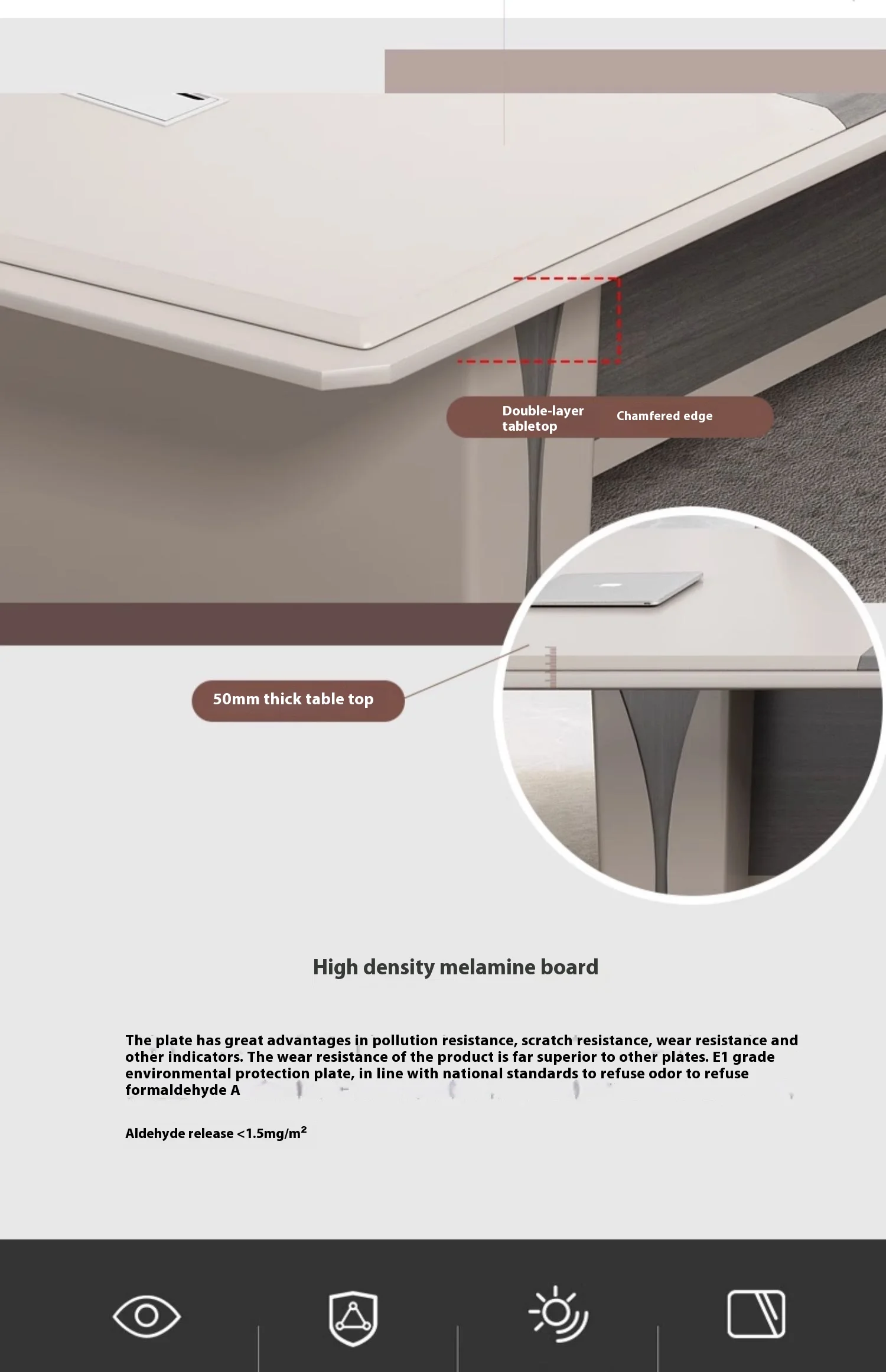 Modern Wood Conference Table Adjustable Height Long Large Office Furniture for Commercial Use in Conference Rooms