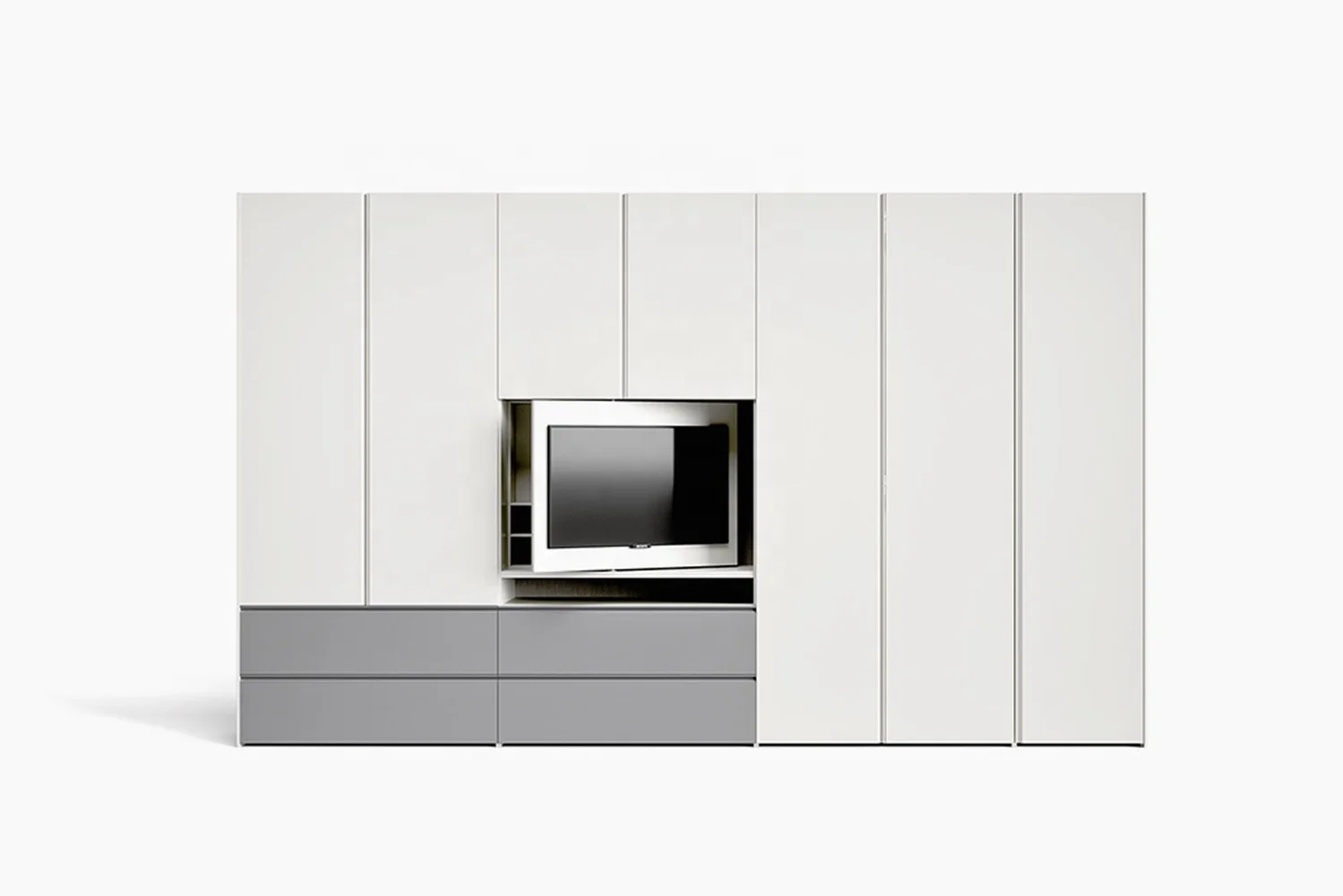 l Shape Modern Wooden Wardrobe with Tv Cabinet for Hotel Room Design Sliding Door Wardrobe with Mirror Convertible
