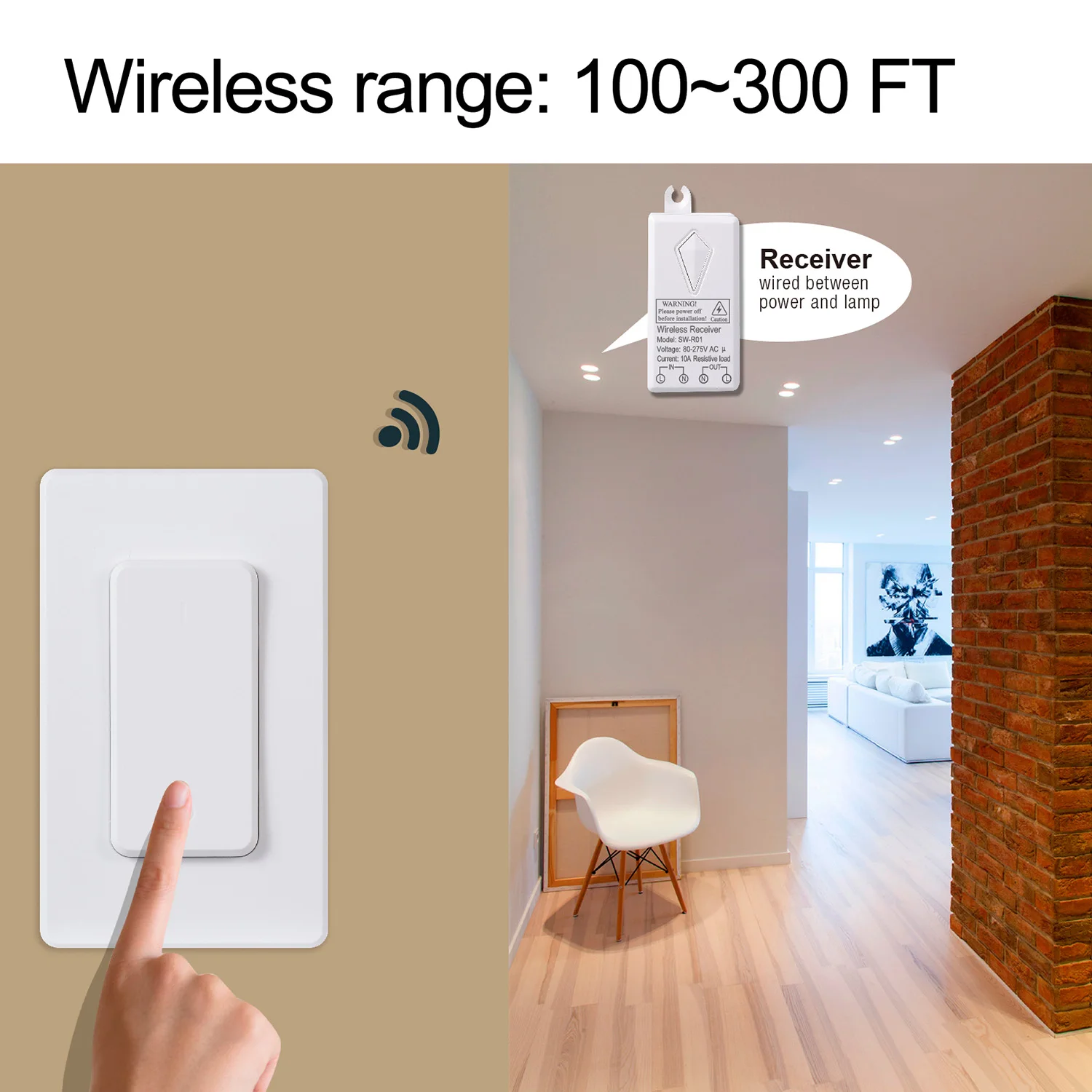 Intelligent 600M Long Range Waterproof Wireless Remote Control Switch Smart Home Electrical Wall Switch Relay Switch