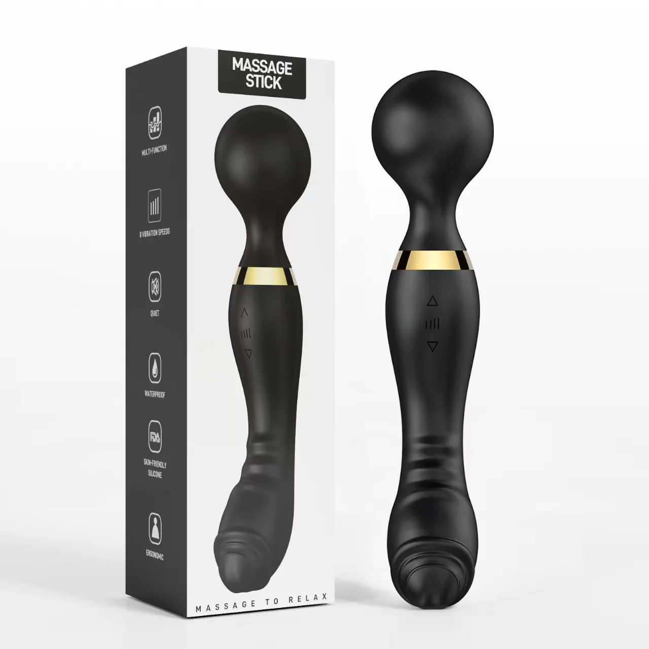 Powerfull USB Rechargeable Wand Vibrator Massage Full Body Muscle AV Sex Vibrator Toys