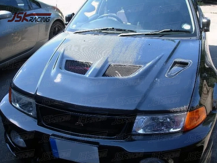 OEM STYLE CARBON FIBER HOOD for 1998-2001 MITSUBISHI LANCER EVOLUTION EVO 5-6