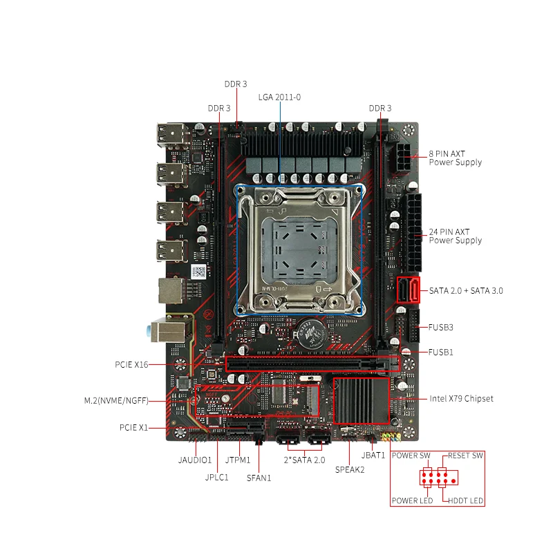 X79 VG5 Intel LGA2011 Series Processor X79 Chipset Desktop Motherboard  Dual-channel DDR3 Pc Mainboard M ATX Computer MotherBoard