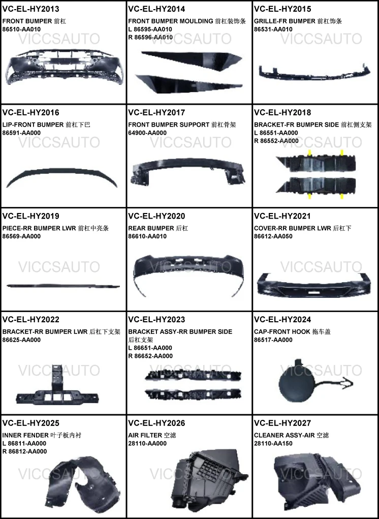 OEM 86612-AA050用于现代伊兰特2020汽车车罩-RR保险杠LWR| Alibaba.com