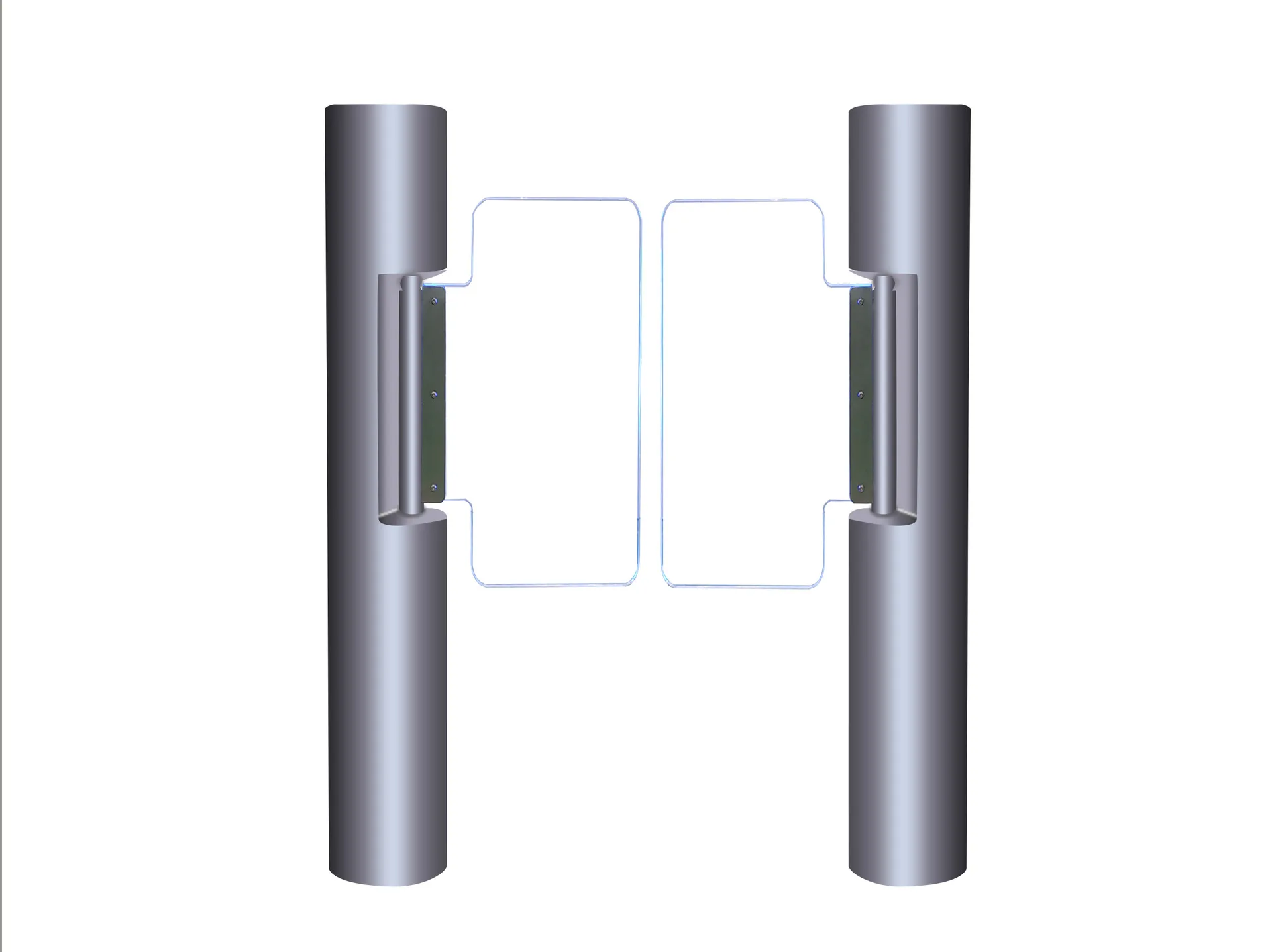 Anti-tailgating Pedestrian Entrance 304 Stainless Steel Cylindrical Swing Turnstile Automatically Half Height