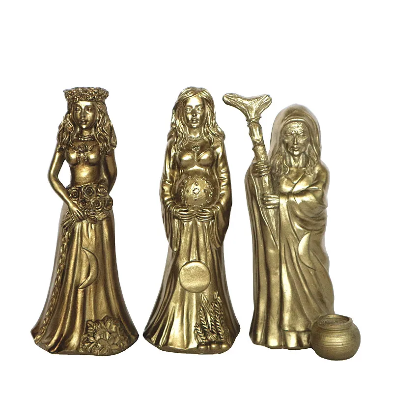Resin Statues Danu Irish Triple Goddess Of The Tuatha De Danann Bronze