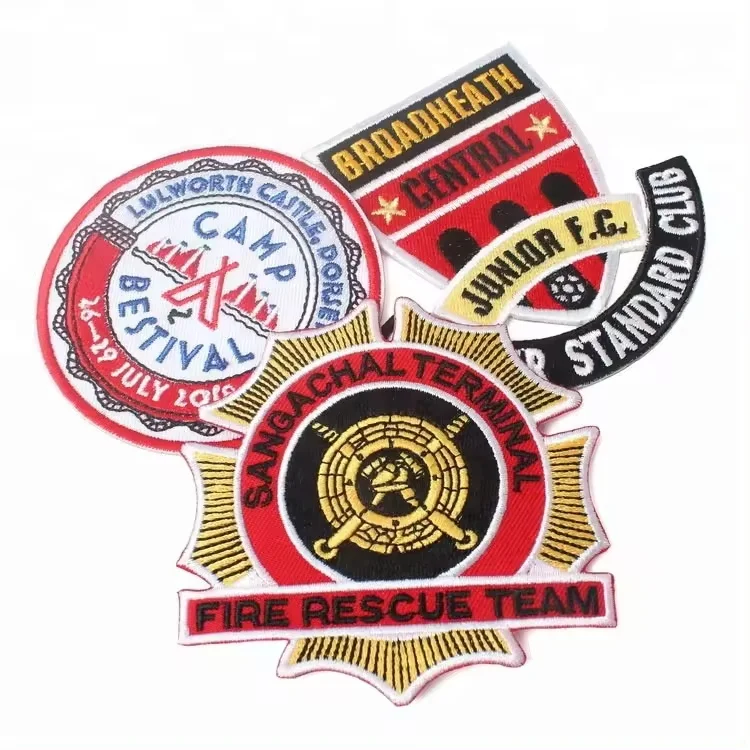 OEM ODM Factory Custom Metallic Thread Embroidered Logo Patches With Iron on Backing