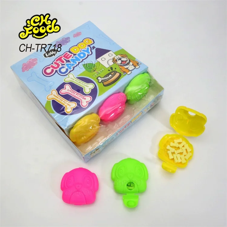 Wholesale LOW MOQ Small Cheap Plastic Cute Cartoon Dog Toy Candies for Kids