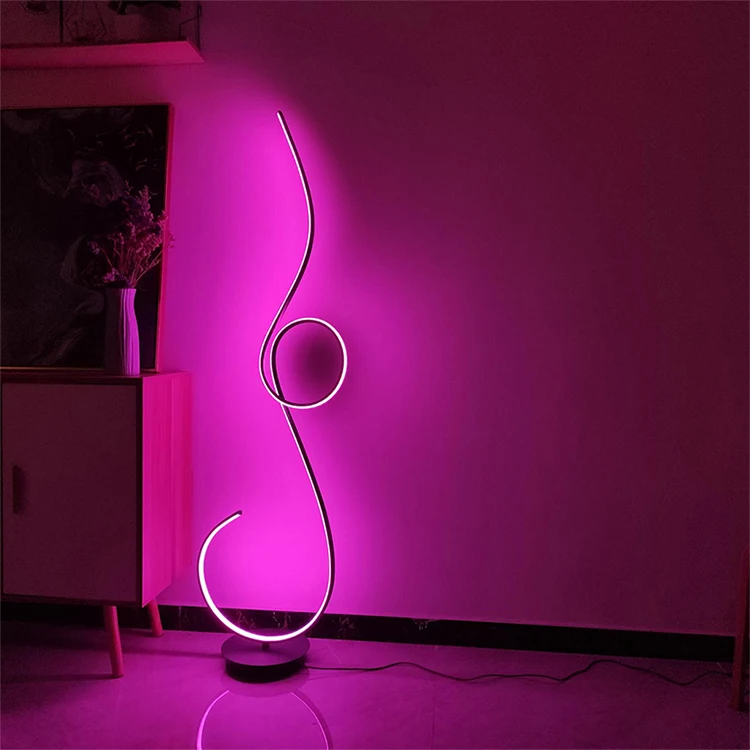 Nordic Modern Decorative Remote Control LED Light RGB Corner Floor Lamp For Living Room