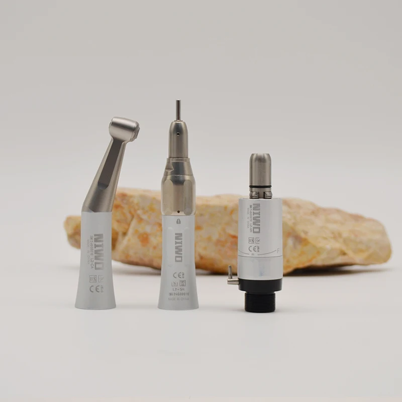 L2 FX Midwest 4 Borden 2 Holes Dental Low Speed Air Motor Straight Push Contra Angle Handpiece