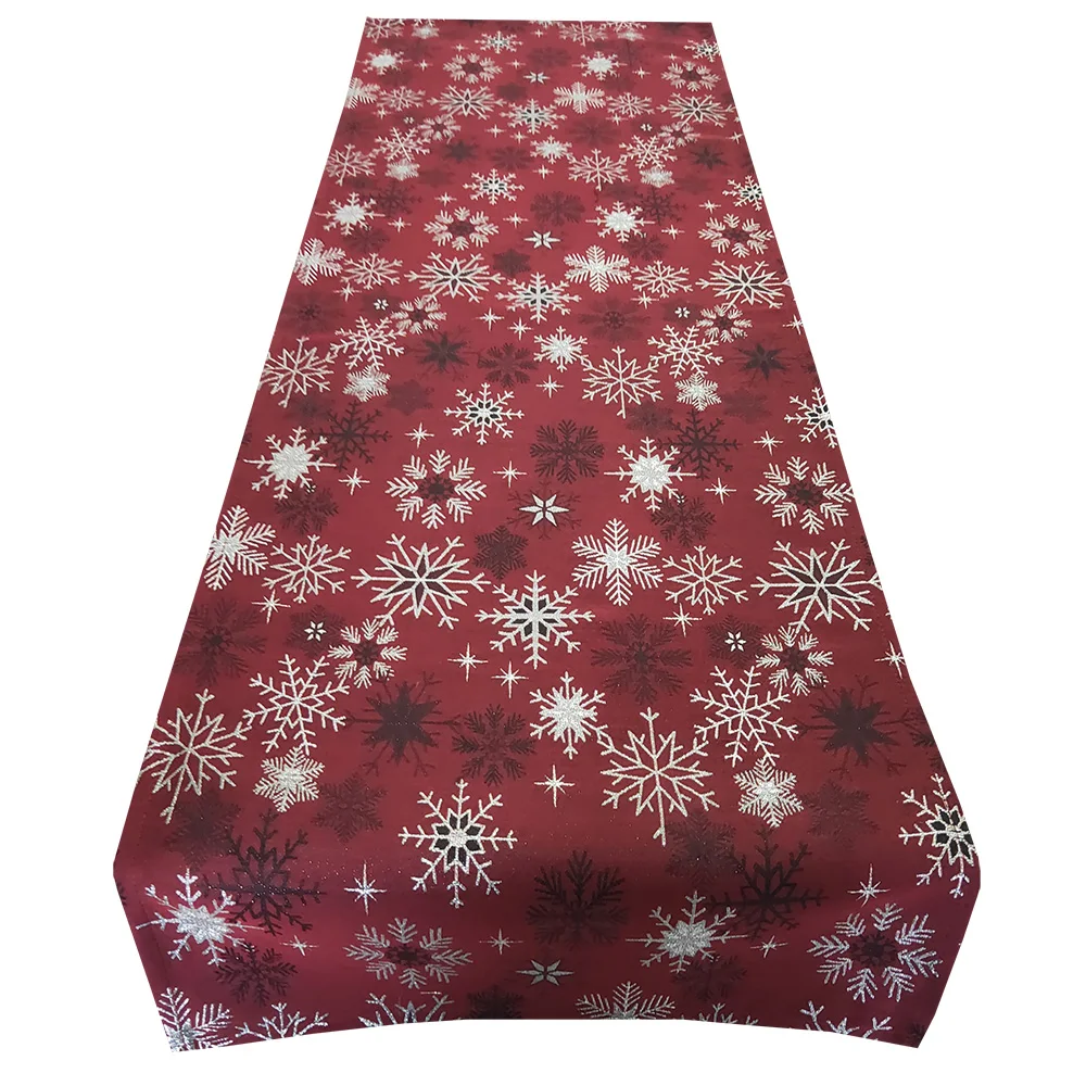 Beautiful Christmas Jacquard Table Runner With Silver And Gold Thread