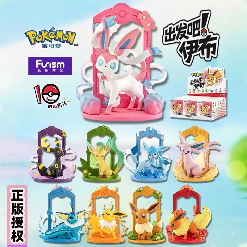 PQ Pokemoned Card Display Let's Go Eevee Pokemoned Eevee Action Figure Resin Statue Heroes Booster Box Adventurer Collection