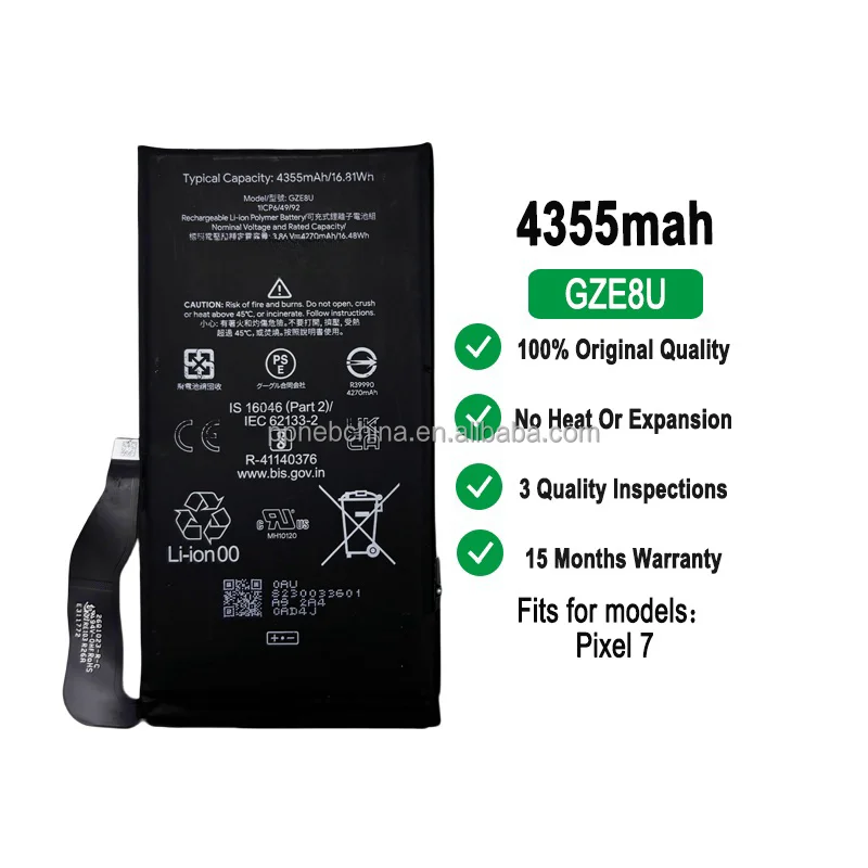 Mobile Phone Battery for Google Pixel 3A 4A 6A 7A Xl 2xl 3xl 4xl  3 4 5 6 7 8 9 Pro Battery Original Replacement