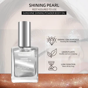 OEM/ODM Private Label Body Glow Oil Makeup Liquid Highlighter Vegan Silver Body Shimmer Oil Body Oil Factory