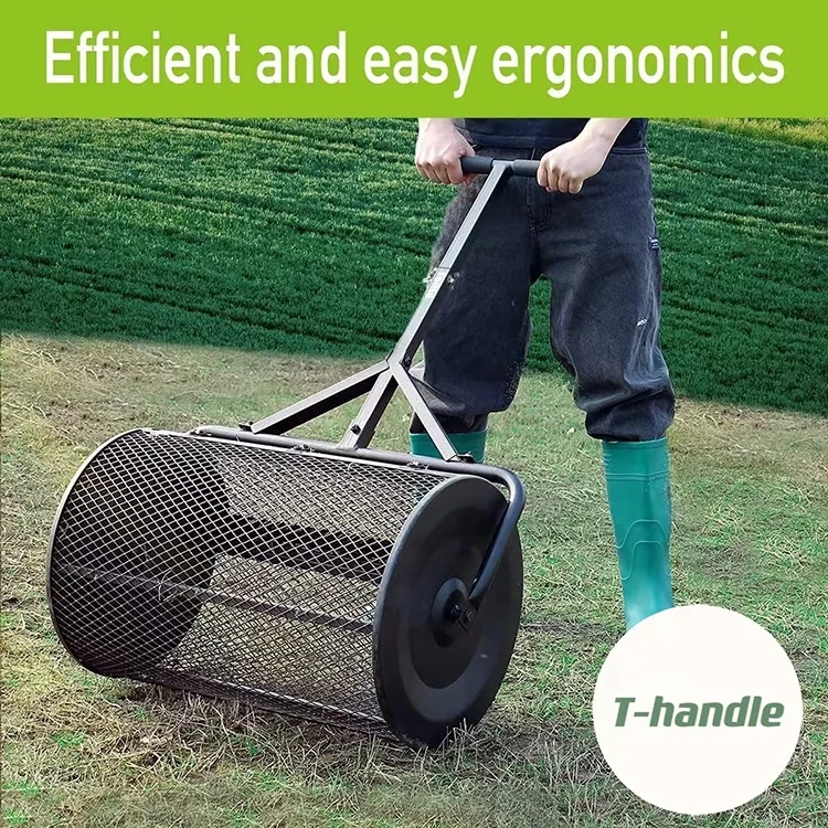 Spreader Roller Lawn Rolling Press Garden Tools Tshaped Hand Plant