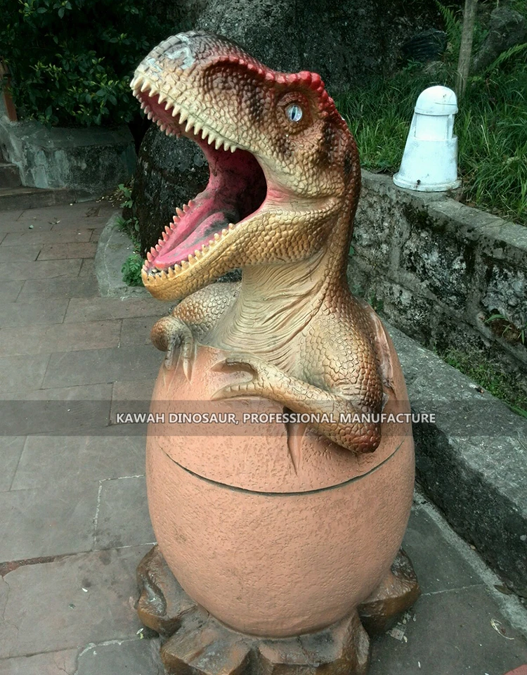 Dinosaur Park Decoration Fiberglass Dinosaur Garbage Trash Can Funny Dino Trash Can For Sale