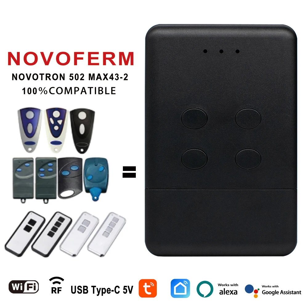 NOVOFERM NOVOTRON 502 MAX43-2 504 Tuya Smart APP Remote Control 433.92mhz Transmitter RF+WIFI 2-in-1 2025 Disruptive Product