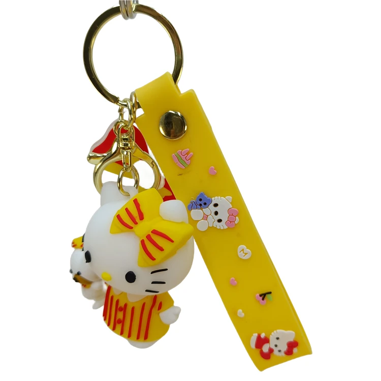Factory Direct Custom 2D PVC Key Chain Key Holder for Corporate Brand Advertising Giveaways