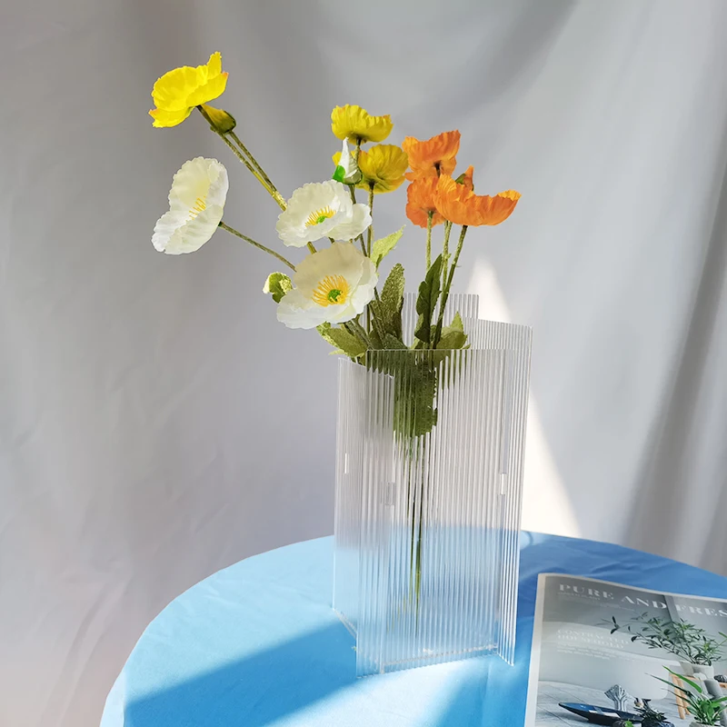 Custom Nordic Luxury Crystal Home Decor Book Shape Vase Clear Book