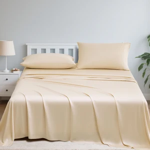 Bamboo Bed Sheet Set Queen Size Gray Color 4-Piece OEKO-TEX Certified 300TC Eco-Friendly Soft Sustainable Wholesale