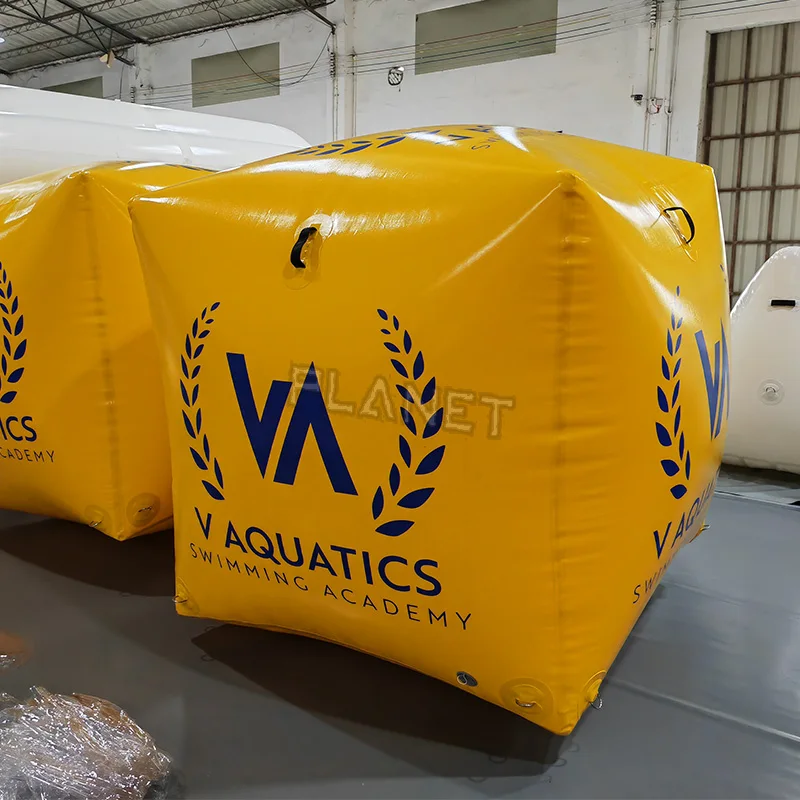 Custom Floating Inflatable Swim Buoy Inflatable Square Buoy Water Inflatable Marker Cube Buoy for Sports Event