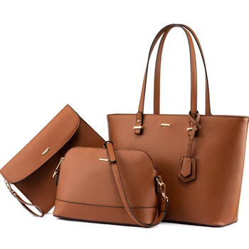 LOVEVOOK 2022 Brand Designer PU Leather Ladies Shoulder Hand bag 3 pcs Luxury Purse and Handbags Set Large Cute Women Tote Bags