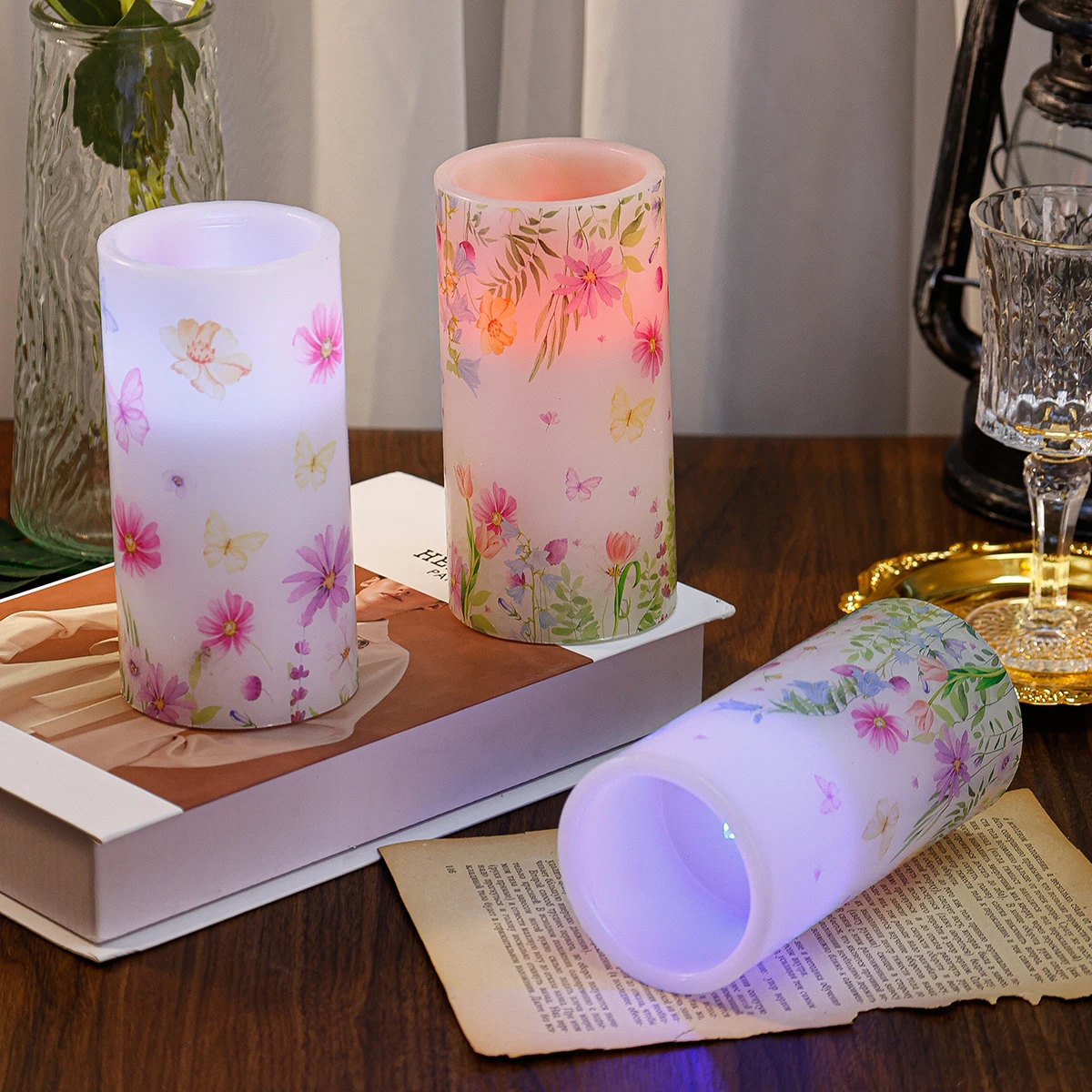 product paraffin flower print holiday home decoration light spring festival atmosphere customizable seven color light remote control-31