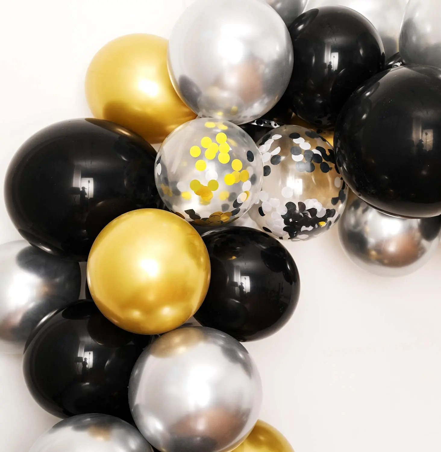 Black, Gold & Silver Balloon Garland – Fig Balloon Co.