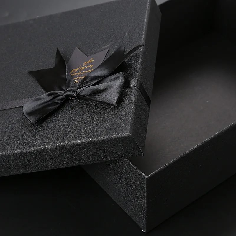 Empty Square Ribbon Gift Boxes Wholesale Birthday Valentine Jewelry Paper Gift Box factory