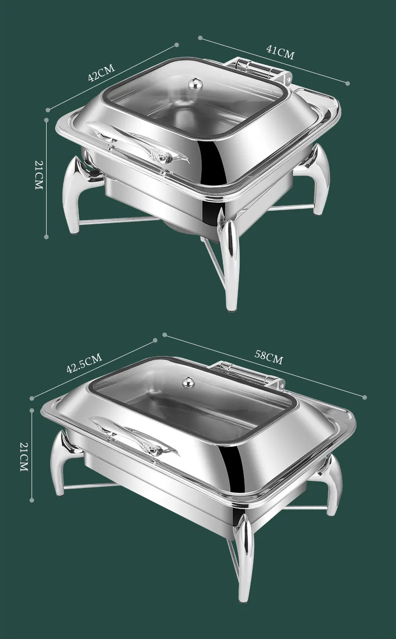 Other Hotel Supplies 6.5l Cheffing Stainless Steel Chef Dish Set Food Warmers Buffet Chafing