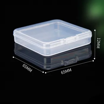 Clear Square Container with Hinged Lid Small Box for Storing Jewelry and Accessories Stamped Printing